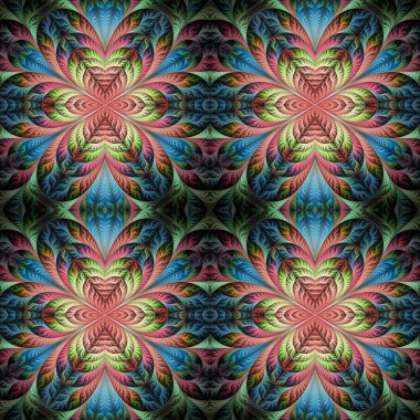 Fraktal tasarım güzel sorunsuz çiçek deseni. Sanat için