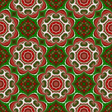 Noel seamless modeli. Yeşil, kırmızı ve beyaz renkler. Şunları yapabilirsiniz