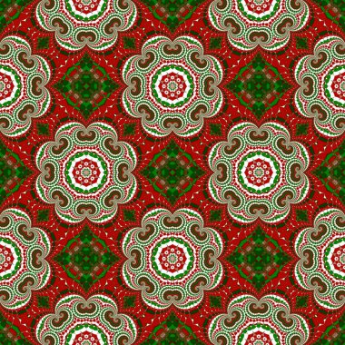 Noel seamless modeli. Yeşil, kırmızı ve beyaz renkler. Şunları yapabilirsiniz