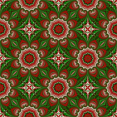 Noel seamless modeli. Yeşil, kırmızı ve beyaz renkler. Şunları yapabilirsiniz