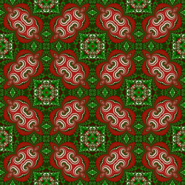 Noel seamless modeli. Yeşil, kırmızı ve beyaz renkler. Şunları yapabilirsiniz