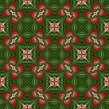 Noel seamless modeli. Yeşil, kırmızı ve beyaz renkler. Şunları yapabilirsiniz