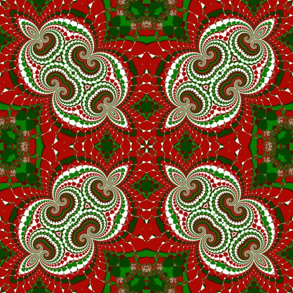 圣诞图案。绿色、 红色和白色的颜色。您可以使用它 f — 图库照片