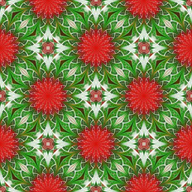 Vitray pencere stili güzel sorunsuz çiçek deseni.