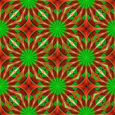 Vitray pencere stili güzel sorunsuz çiçek deseni.