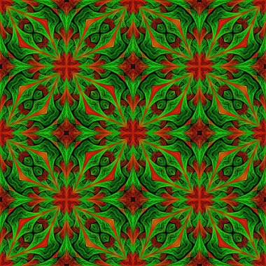 Vitray pencere stili güzel sorunsuz çiçek deseni.