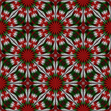 Vitray pencere stili güzel sorunsuz çiçek deseni.