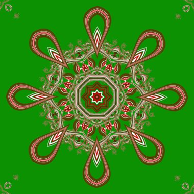 Noel arka plan daire süsleme ile. Yeşil, kırmızı ve beyaz 