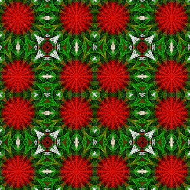 Vitray pencere stili güzel sorunsuz çiçek deseni.