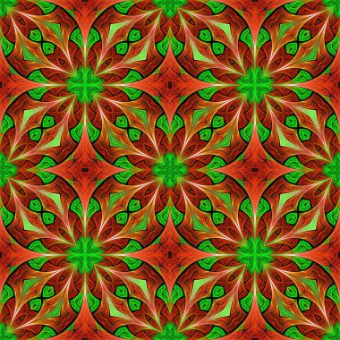 Vitray pencere stili güzel sorunsuz çiçek deseni.