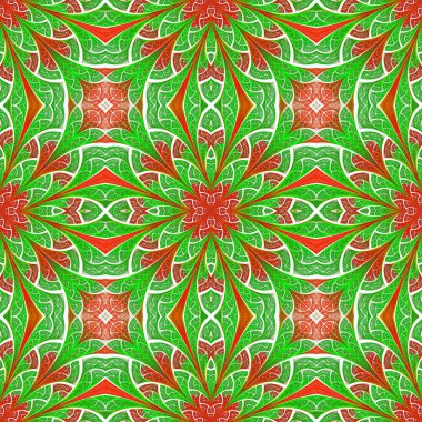 Vitray pencere stili güzel sorunsuz çiçek deseni.