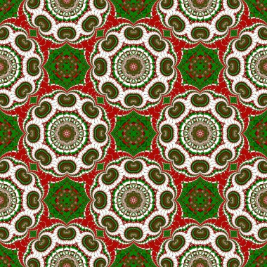 Noel seamless modeli. Yeşil, kırmızı ve beyaz renkler. Şunları yapabilirsiniz