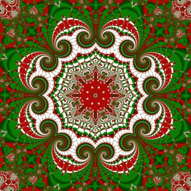 Noel arka plan daire süsleme ile. Yeşil, kırmızı ve beyaz 