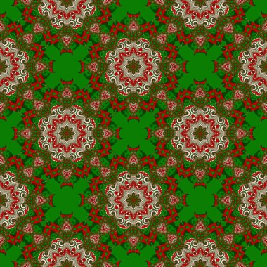Noel seamless modeli. Yeşil, kırmızı ve beyaz renkler. Şunları yapabilirsiniz