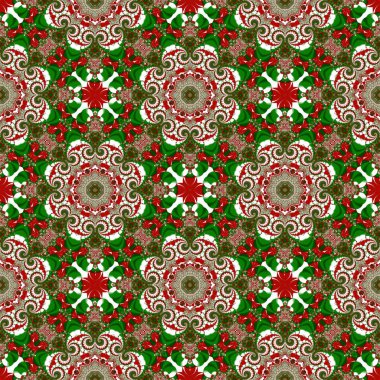 Noel seamless modeli. Yeşil, kırmızı ve beyaz renkler. Şunları yapabilirsiniz