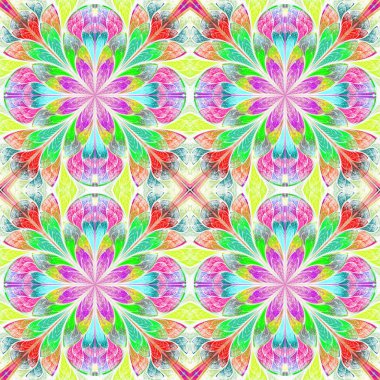 Vitray pencere stili çok renkli çiçek desenli. Sen c