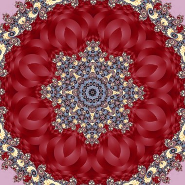 Spiral ve daire süsleme ile muhteşem fraktal arka plan. Sen