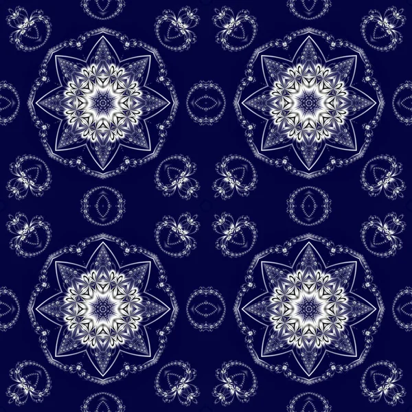Seamless pattern with floral circle ornament. You can use it for — Stockfoto