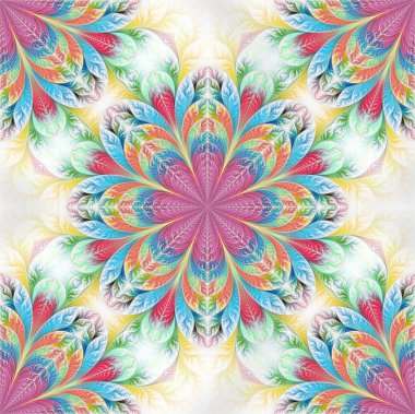 Fraktal tasarım çiçek deseni. Yaratıcı tasarım, sanat bir