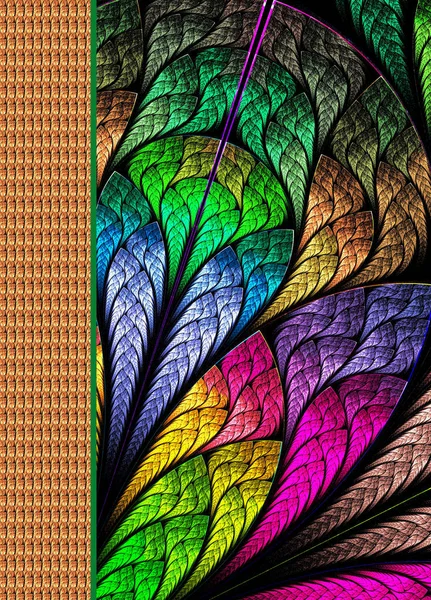 Notebook cover with beautiful pattern in fractal design. — Stock Photo, Image