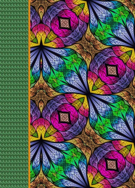 Capa de caderno com belo padrão em design fractal. — Fotografia de Stock