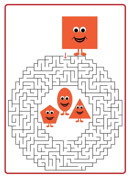 Rolig labyrint spel för förskolebarn. — Stockfoto