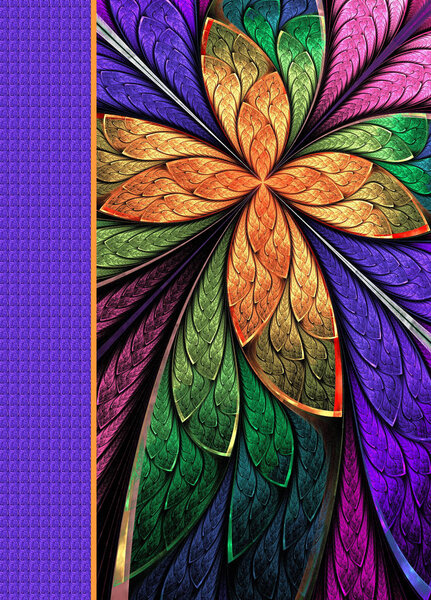 Notebook cover with beautiful pattern in fractal design.
