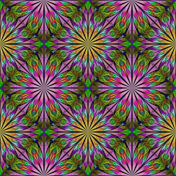 Patrón floral multicolor en estilo vitral. Usted c — Foto de Stock