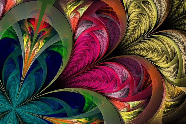 Beautiful multicolored fractal flower. Collection - frosty patte — Stock Photo, Image