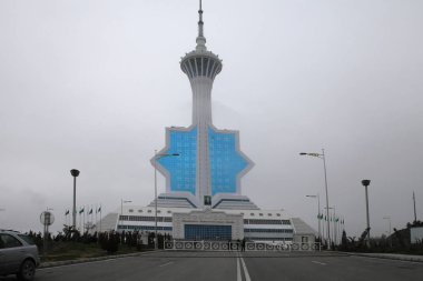 Sisli sabah Ashgabad, Türkmenistan TV kulesi. TV Kulesi wen