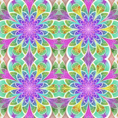 Vitray pencere arpacık çok renkli kesintisiz çiçek deseni