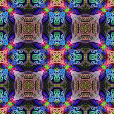 Vitray pencere arpacık çok renkli kesintisiz çiçek deseni