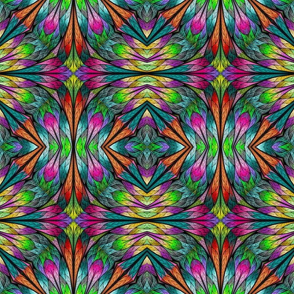 Vitray pencere stili çok renkli çiçek desenli. Sen c