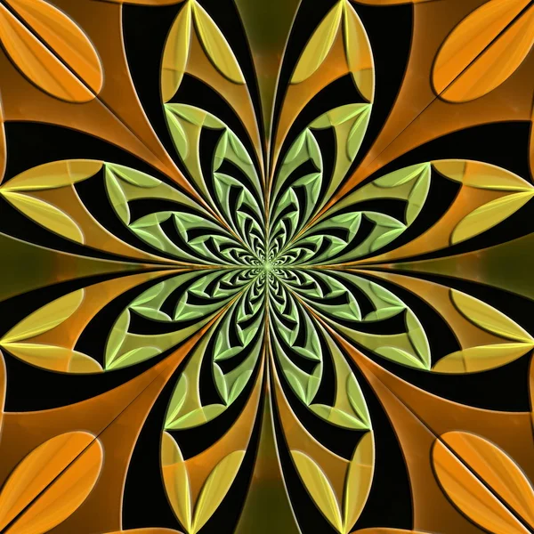 Fabuloso patrón simétrico de las hojas con efecto relieve . —  Fotos de Stock
