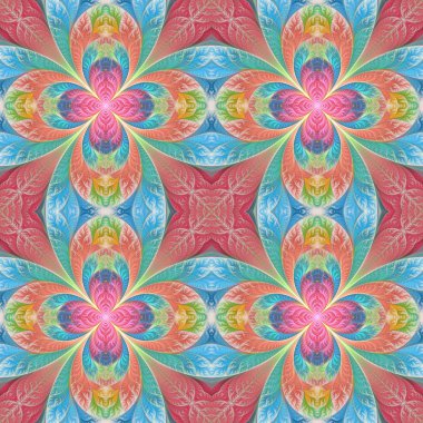 Fraktal tasarım güzel sorunsuz çiçek deseni. Sanat için