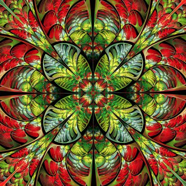 Çok renkli desen yaprak. Koleksiyon - ağaç bitki örtüsü. Y