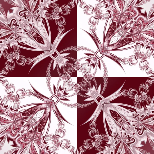 Tofarvet mønster med blomstercirkel og firkantet ornament. Du kan... - Stock-foto