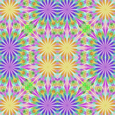 Vitray pencere stili çok renkli çiçek desenli. Sen c