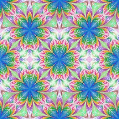 Fraktal tasarım güzel sorunsuz çiçek deseni. Sanat için