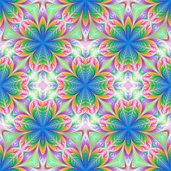 Hermoso patrón de flores sin costura en diseño fractal. Obras de arte para —  Fotos de Stock