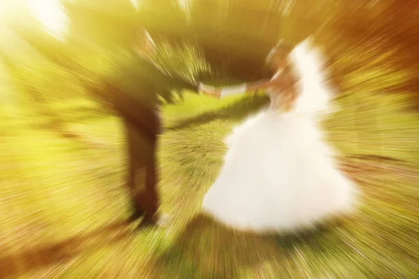 Wedding.  Radial zoom blur effect defocusing filter applied, wit — Stock Photo, Image