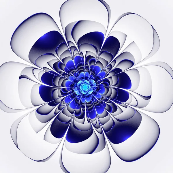 Vackra blå blommor på vit bakgrund. datorgenererade gr — Stockfoto
