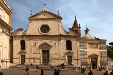 Rome, İtalya - 12 Nisan 2016: Halk Meydanı (Piazza del Popolo