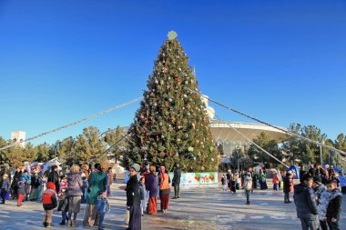 Aşgabat, Türkmenistan - 04 Ocak 2017: yeni yıl ağacı t