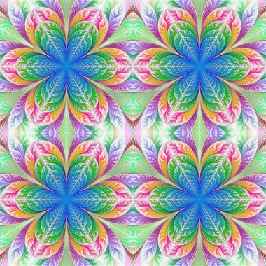 Fraktal tasarım güzel sorunsuz çiçek deseni. Sanat için