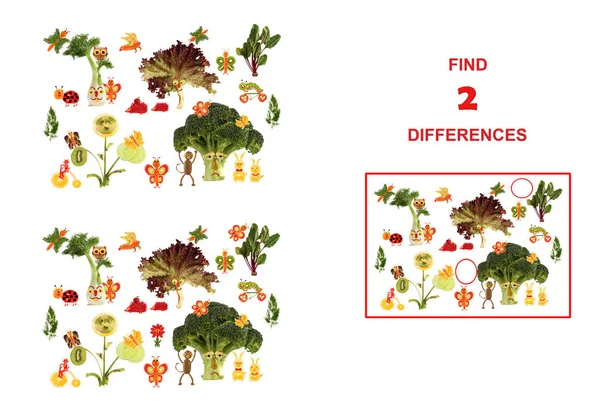 Kreskówka liczby warzywa i owoce, ilustracja kontynentów — Zdjęcie stockowe