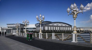 Aşgabat, Türkmenistan - 6 Nisan 2017. Spor compl parçası