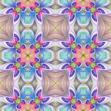 Vitray pencere arpacık çok renkli kesintisiz çiçek deseni