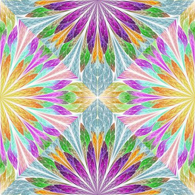 Vitray pencere stili çok renkli çiçek desenli. Sen c