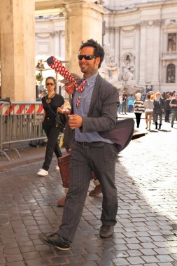 Rome, İtalya - Apri 11, 2017: Street Sanatçı, animatör performin